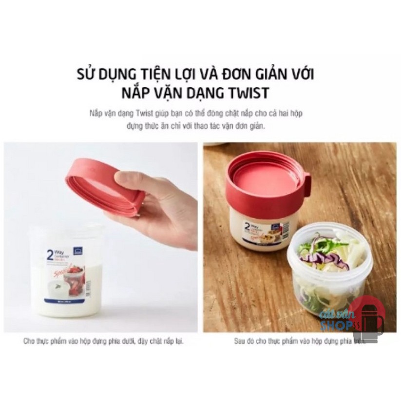 Hộp nhựa 2 ngăn Lock&amp;Lock Twist Two Way LLS221 LLS223