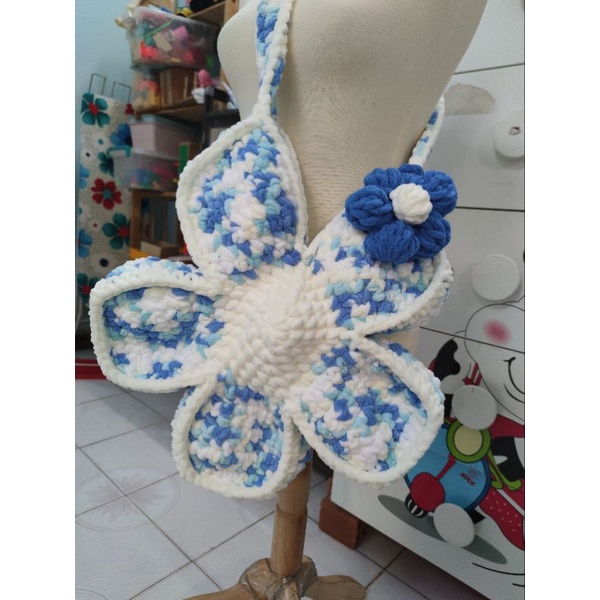 Túi len hoa cúc Handmade Len Nhung Loang - Bloom daisy flower bag