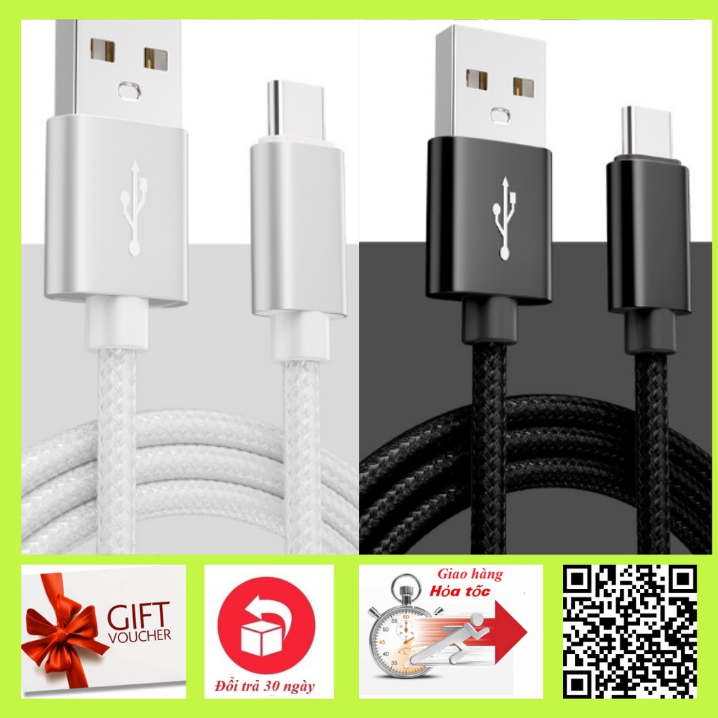 Dây sạc samsung, oppo, xiaomi...,1met 2met Cáp sạc cổng Micro USB thiết kế dây bện dù cho điện thoại androi