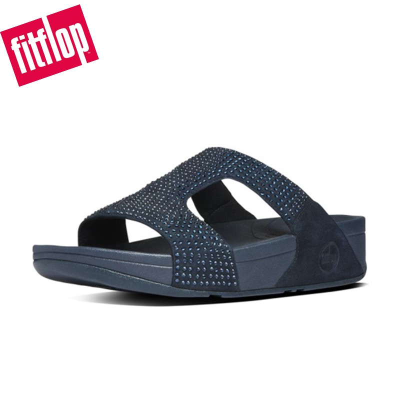 Fitflop Dép Da Đi Biển Đính Đá Thời Trang Mùa Hè Cho Nữ