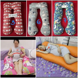 Gối ôm bà bầu HÀNG XUẤT 100% bông gòn (có video hình tiếp theo)