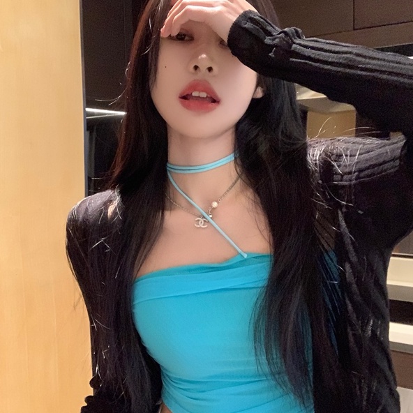 Áo Khoác Cardigan Dệt Kim Tay Dài Cổ Chữ V Dáng Ngắn Thời Trang Trẻ Trung