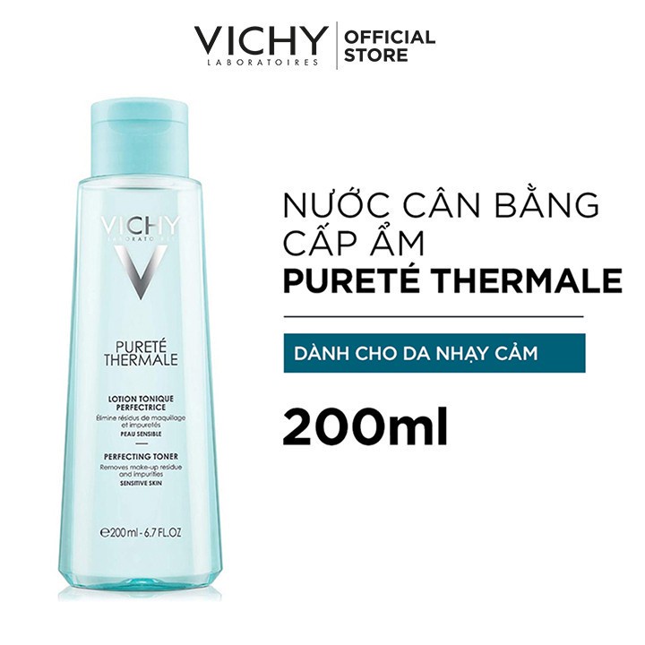[Mã COSACD21 giảm 10% đơn 600K] Nước cân bằng cấp ẩm dành cho da nhạy cảm Vichy Purete Thermale Perfecting Toner 200ml