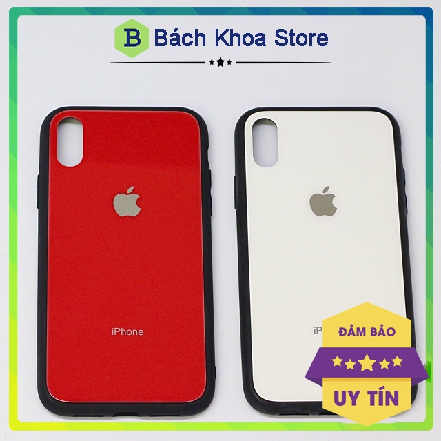 Ốp Iphone, ốp lưng kính viền xi tráng gương chống sốc - iPhone Xr