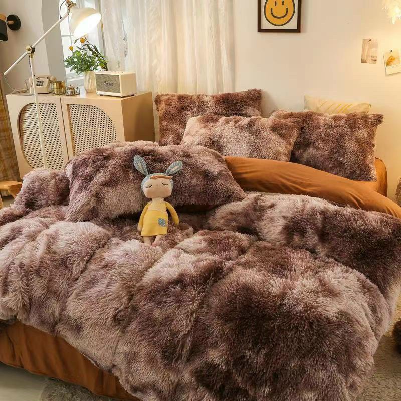 Trọn bộ Chăn Ga Gối Nhung Nỉ Lông Dài (TẶNG GỐI TIM,VỎ GỐI ÔM,TÚI SÁCH) hàng nhập khẩu giá rẻ
