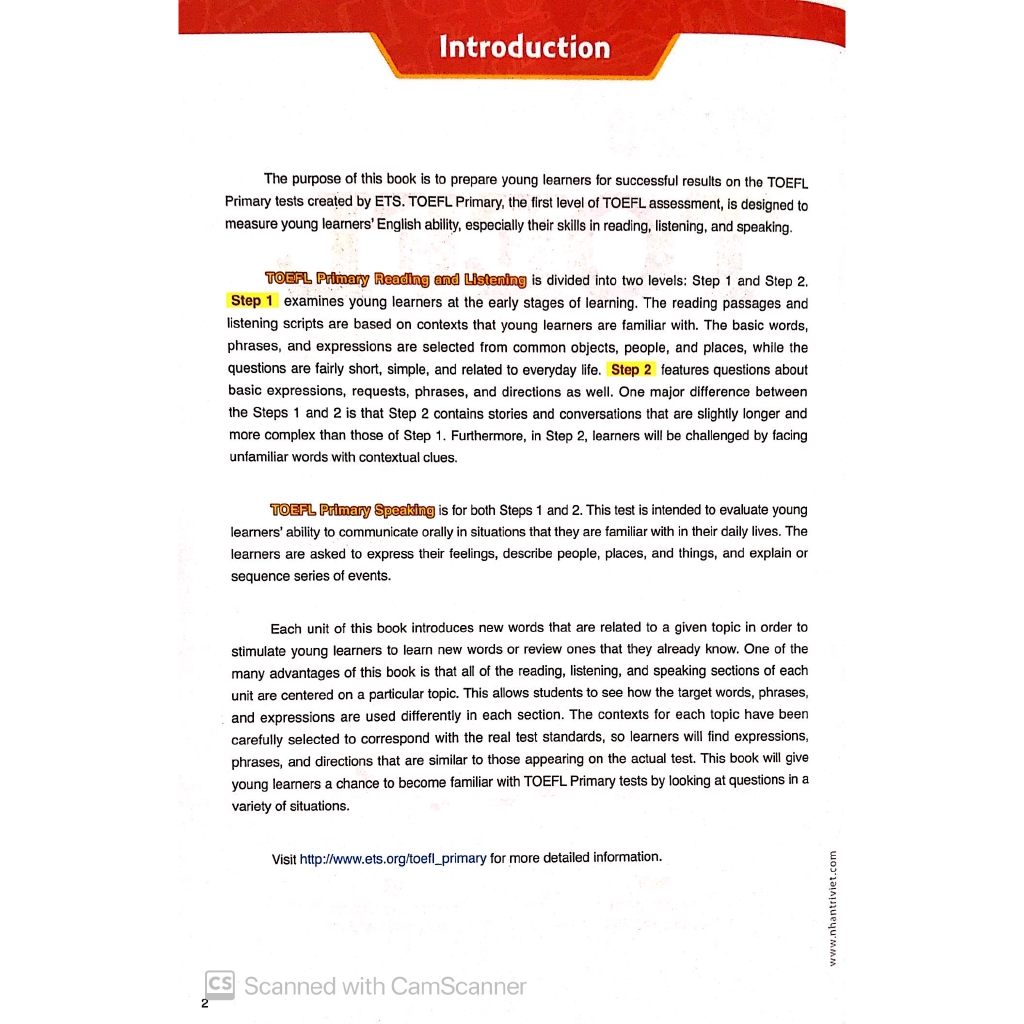 Sách - TOEFL Primary Book 1 Step 2 (Kèm CD) - Tái Bản 2018