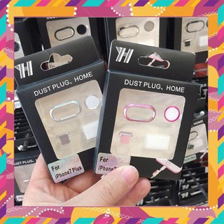 COMBO Viền Kim Loại Bảo Vệ Camera IPhone 7PL/8PL (Viền Camera, Dust Plug, Phím Home)