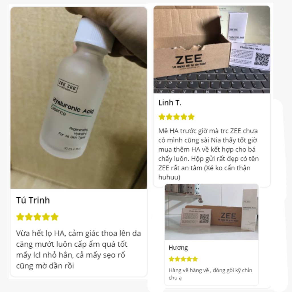 Hyaluronic Acid Essence ZEE ZEE skincare - Tinh chất cấp nước, cấp ẩm, tái tạo phục hồi da, làm mờ sẹo rỗ! | BigBuy360 - bigbuy360.vn