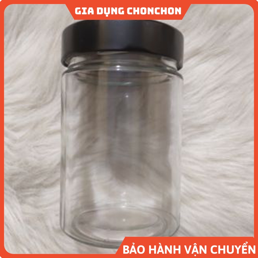 Hũ Thủy Tinh Tròn Nắp Thiếc 500ml Chưng Yến, Đựng Ớt Muối, Cà Muối