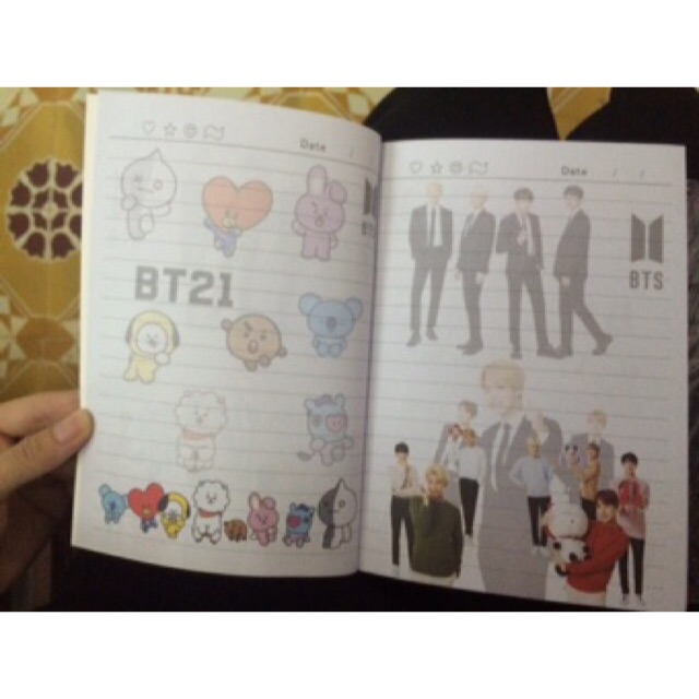 Vở BTS kèm hình chìm