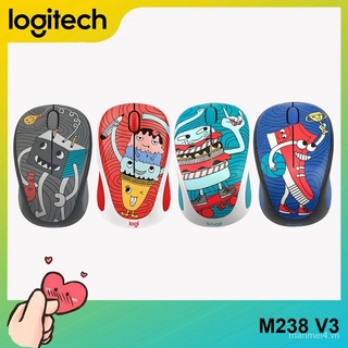 Chuột quang logitech m238-v3 sáng tạo chuột văn phòng không dây usb graffiti độ phân giải 1000dpi thiết kế công thái học dành cho pc máy tính xách tay