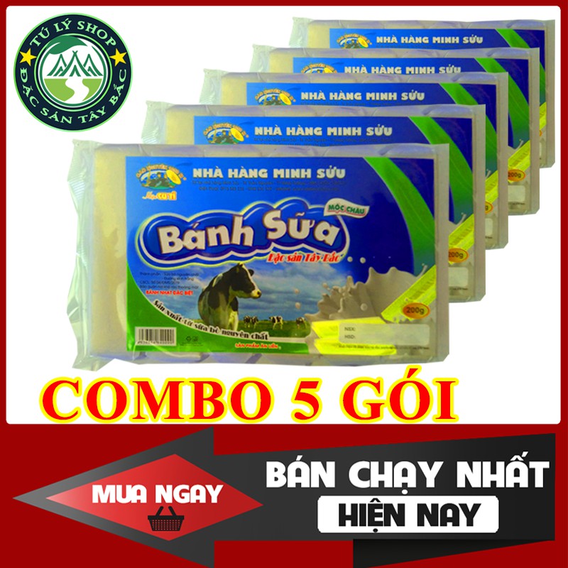 Combo 5 gói Bánh sữa Mộc Châu 200g