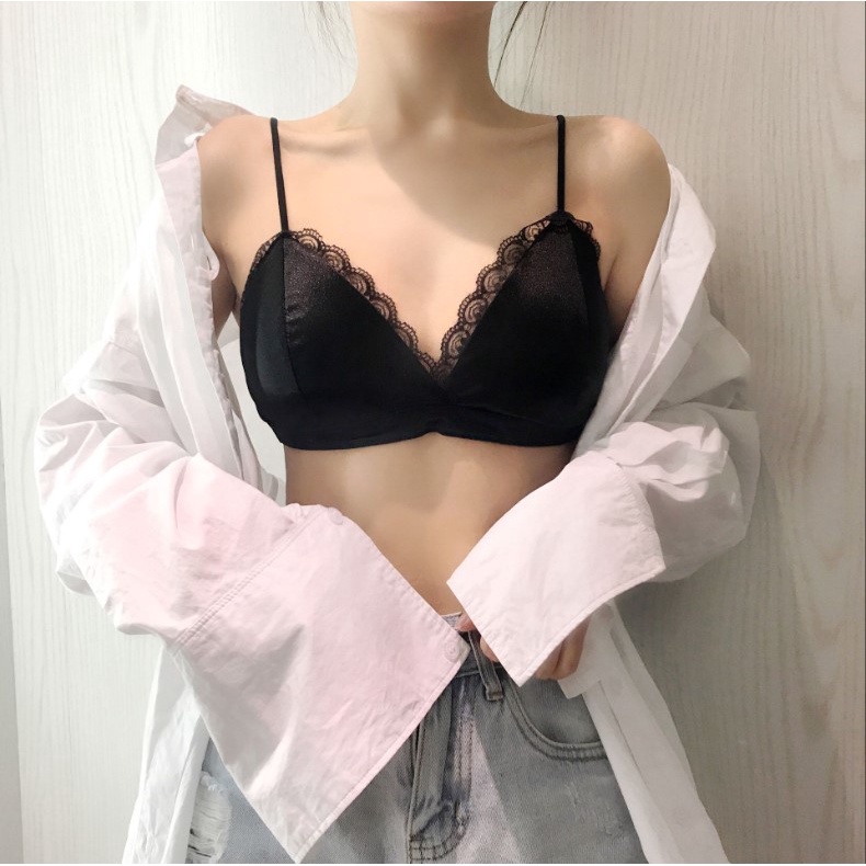 Áo Bra Selala Phi Lụa Đệm Mỏng Dây Chun Viền Ren Sexy Thu Hút BR05