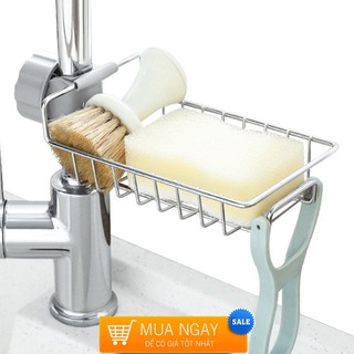 [HÀNG LOẠI 1] kệ inox gắn vòi nước để đồ tiện lợi