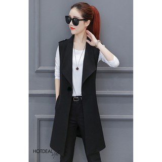 *❣️FREESHIP❣️ Áo Vest Ghi Lê Form Dài Sang Trọng thiết kế hiện đại và phong cách