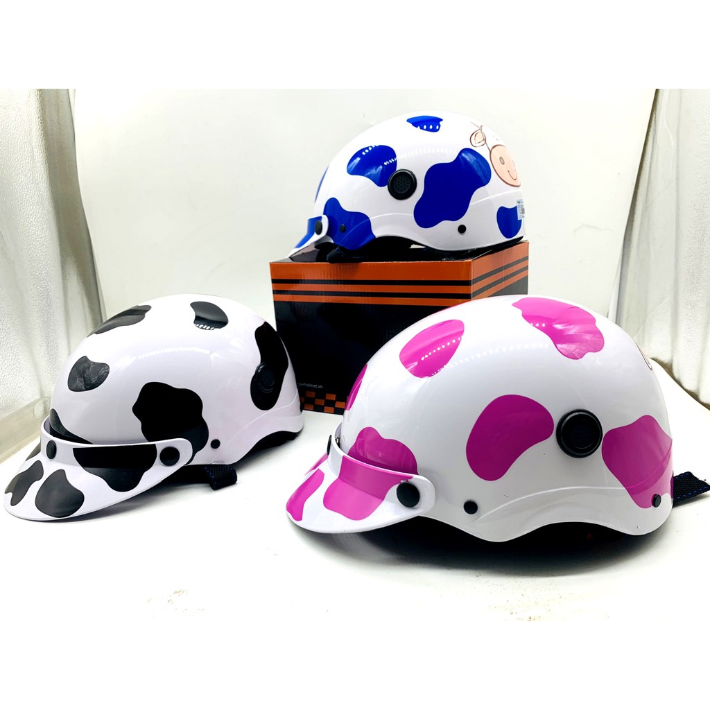 Mũ bảo hiểm 1/2 NTMAX Trumb tem bò sữa siêu cute