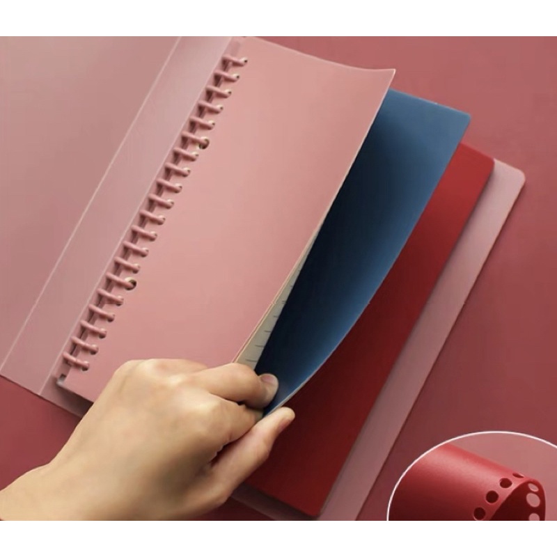Combo 2 Bìa Còng Rời Nhiều Màu Bìa Lá Nhựa Làm Sổ Tay Caro Handmade Bullet Journal A5 B5 A4 20 26 30 Lỗ Xanh