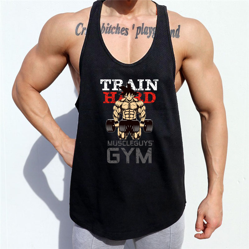 New Workout Men's Gym Fitness Tank Top Muscle Singlets Fashion Sports Quick Dry Gym Clothing Mesh Bodybuilding Sleeveless Vest