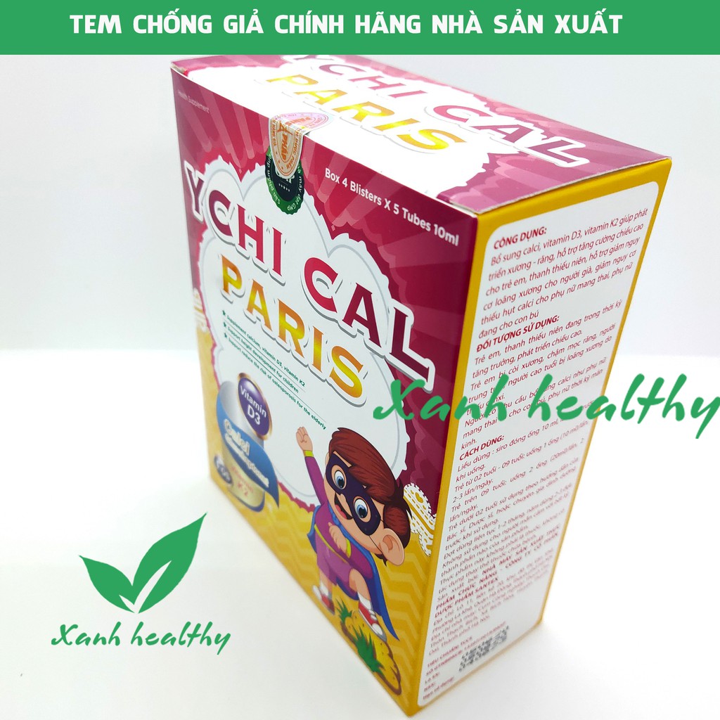 Canxi cho bé YCHI CAL-PARIS - Bổ sung canxi, vitamin D3, Vitamin K2 giúp phát triển xương, tăng chiều cao