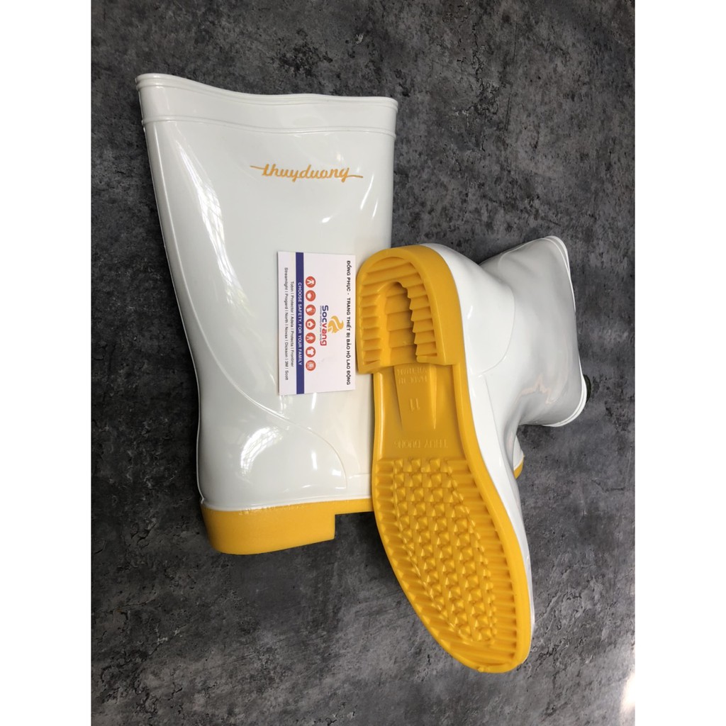 Ủng Lội Nước Trắng Đế Vàng Thùy Dương cao cấp