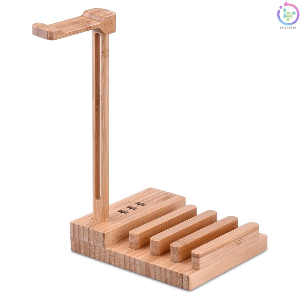 PCER♥Wooden Headphone Stand Universal Charging Earphone Hanger Holder