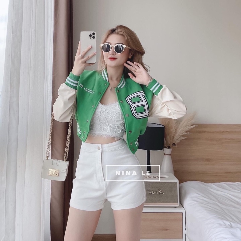 Áo khoác croptop in logo siêu chất alohashop91