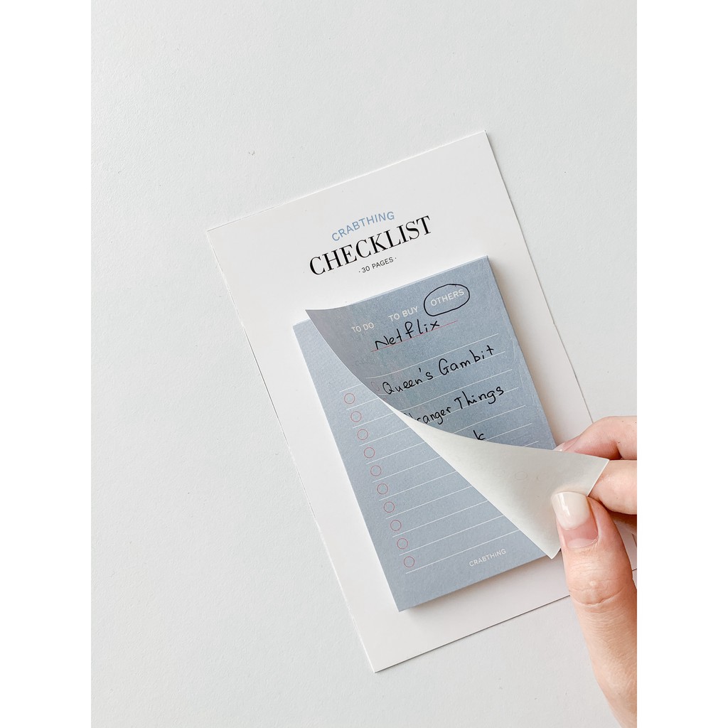 Giấy note ghi chú danh sách  - Crabit Checklist Notepad - 30 tờ Chính Hãng Crabit