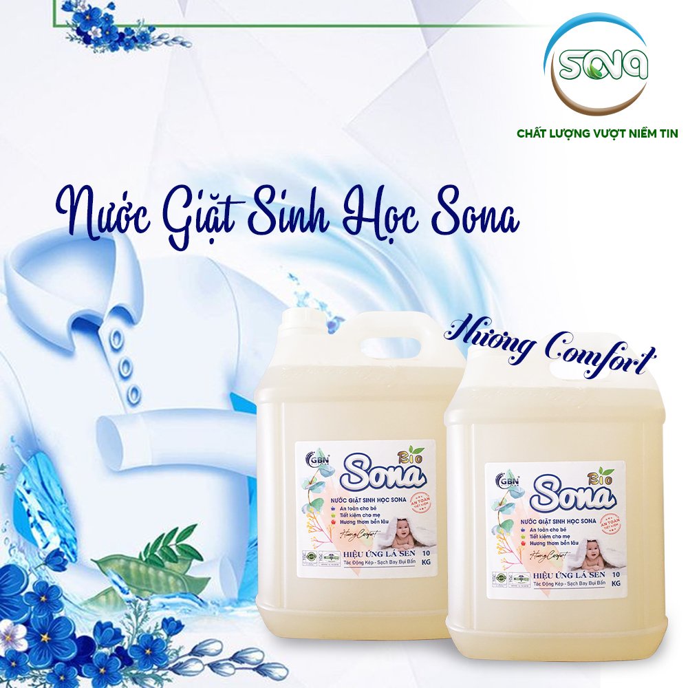 Nước giặt xả công nghiệp can 10 Kg SONA  Siêu Tiết Kiệm, siêu thơm, mua 1 lần dùng nửa năm