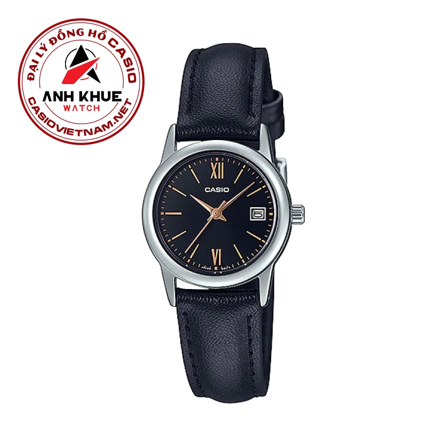 Đồng Hồ Casio Nữ LTP-V002L-1B3 | Dây Da | Mặt Số La Mã | Chống Nước
