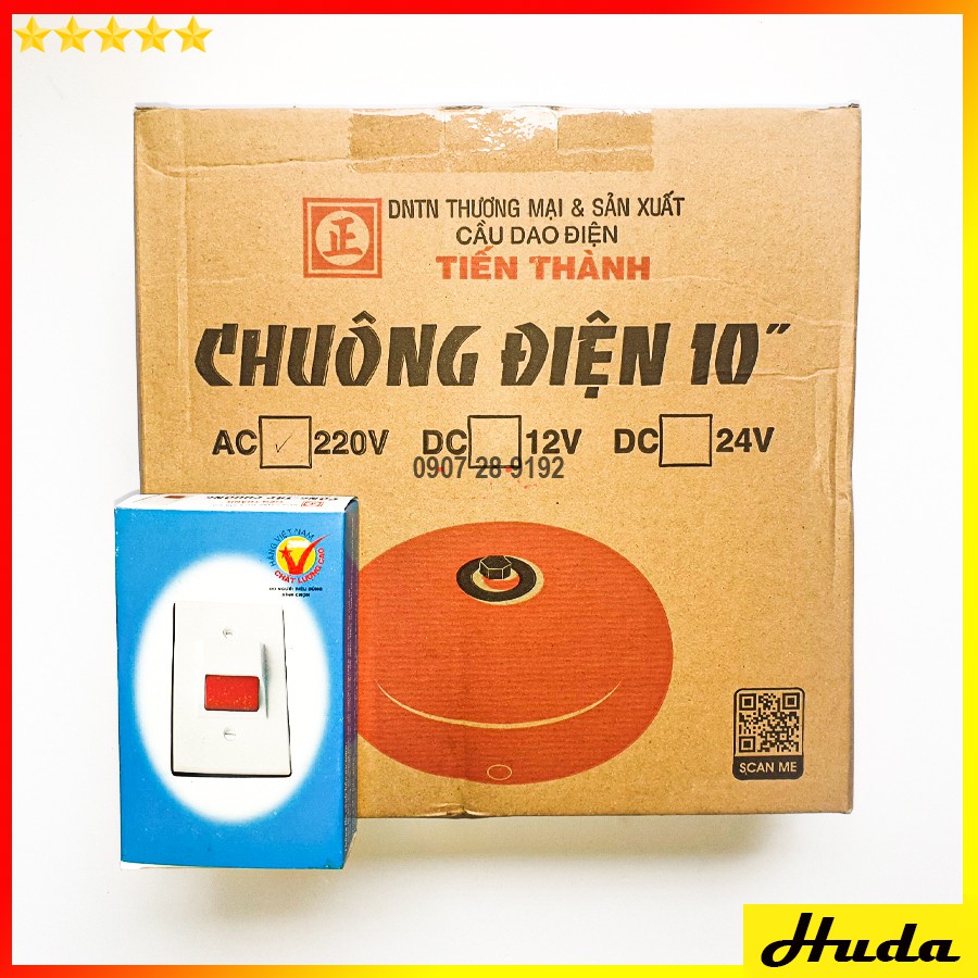 Chuông điện 10inch nhà thờ trường học nhà xưởng villa báo động 220V 100dB