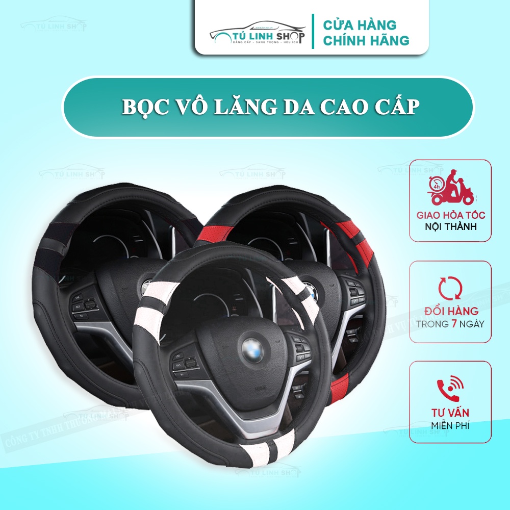 Bọc vô lăng ô tô phong cách thể thao chất liệu da cao cấp, nhiều màu sắc lựa chọn