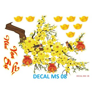 Decal tết dán kính dán tường - decal trang trí tết 2022 dày dặn loại đẹp