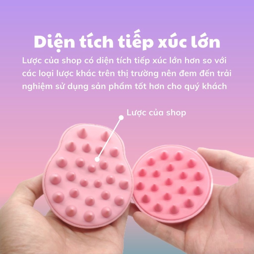 Lược Gội Đầu  Freeship  Lược Silicon Massage Đầu Bản Đặc Biệt Mềm Mại Tránh Tổn Thương Da Đầu, Đạt Chứng Nhận An Toàn