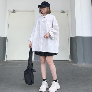 Áo sơ mi họa tiết form rộng lukk-1822 - iamc