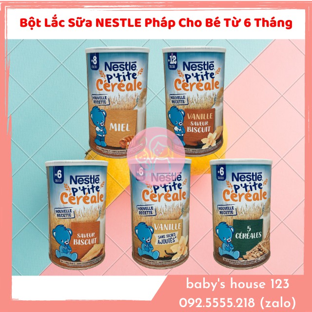 Bột Lắc Sữa NESTLE Pháp Cho Bé - Hộp 400gr (Nhiều Vị)