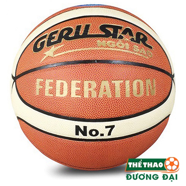 Bóng Rổ Thi Đấu Geru Federation B6 Federation B7 Da PU Dán Tặng Kim Bơm Lưới Đựng Bóng Thể Thao Đương Đại