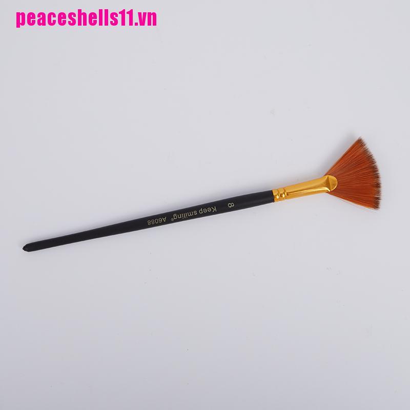 Set 6 Cọ Vẽ Màu Nước Hình Quạt Bằng Sợi Nylon Và Acrylic