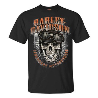 Harley-Davidson Men'S Skull & Goggles Crew Solid Black T-Shirts Plus Size Apparel Birthday Gift