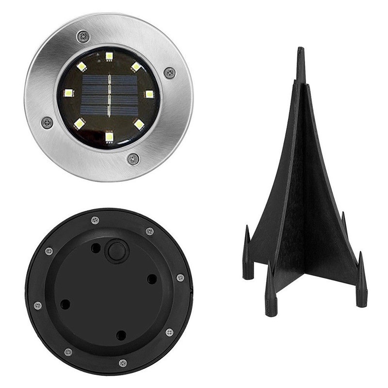 Đèn Led Âm Đất 8 Bóng Sử Dụng Năng Lượng Mặt Trời Chống Thấm Nước