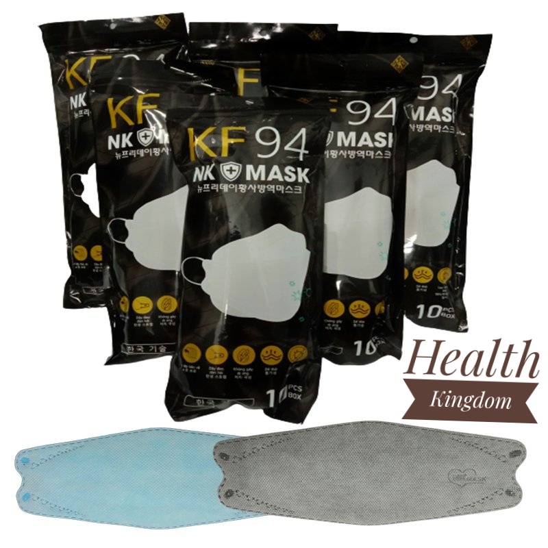 Khẩu trang Mask KF94 NK thời trang  phong cách Hàn Quốc - Health Kingdom, 10 chiếc/bịch