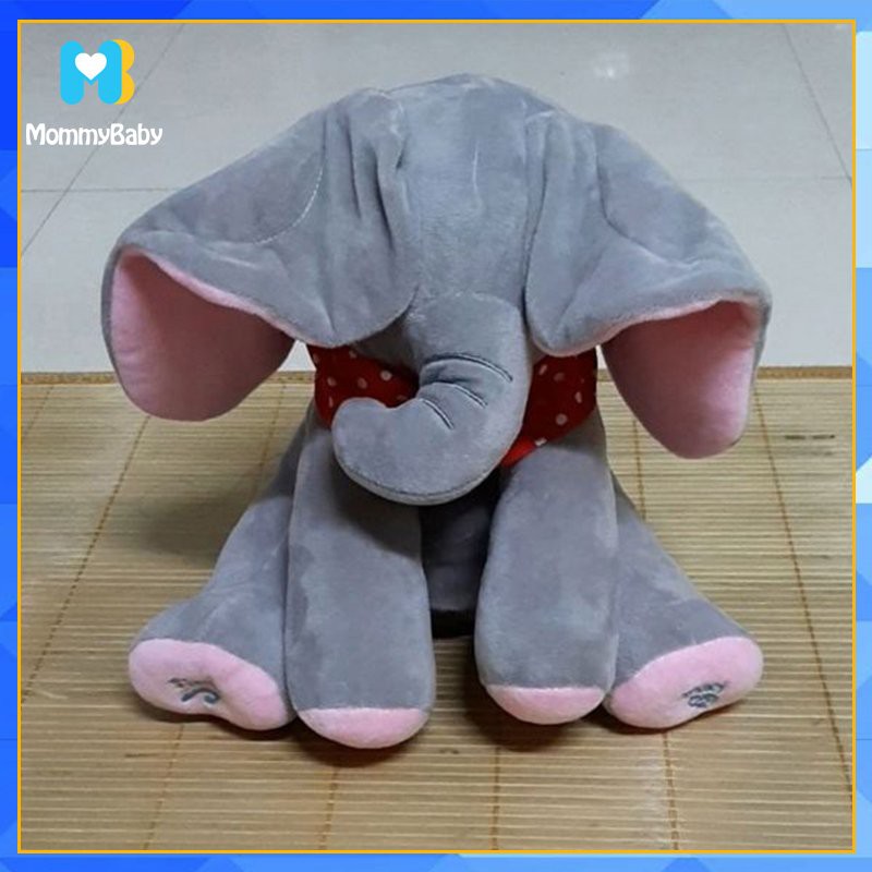 Thú nhồi bông cute cho bé voi ú òa hát tiếng anh kích thích sự tò mò bé cười thả ga Mommybaby