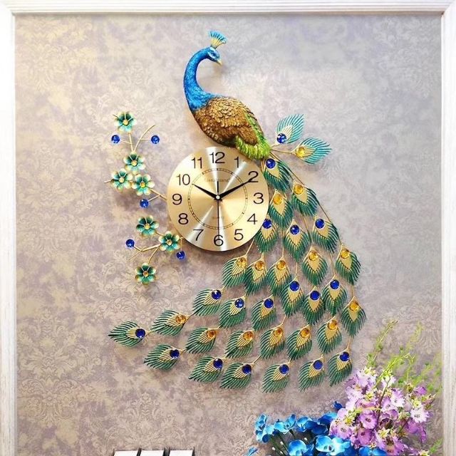Đồng hồ treo tường trang trí chim cômng món quà mừng nhà mới tân gia