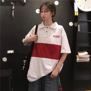 Áo polo tay lỡ unisex NEWROPA phong cách ulzzang Hàn Quốc Hồng Kông - PL02