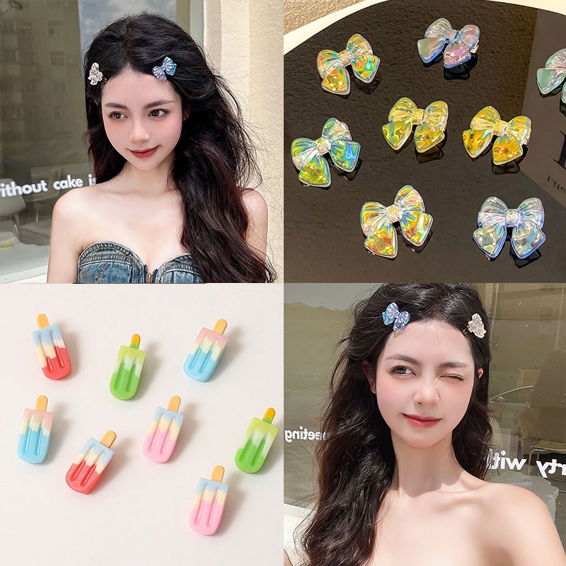 Kẹp Tóc Nơ Trong Suốt Phong Cách Hàn Quốc Xinh Xắn Cho Nữ