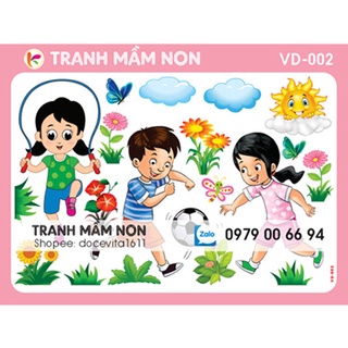 Decal mầm non- GÓC VẬN ĐỘNG khổ lớn 127x80