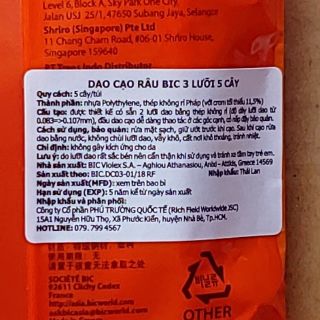 DAO CẠO RÂU BIC 3 SENSITIVE - 1 CÂY