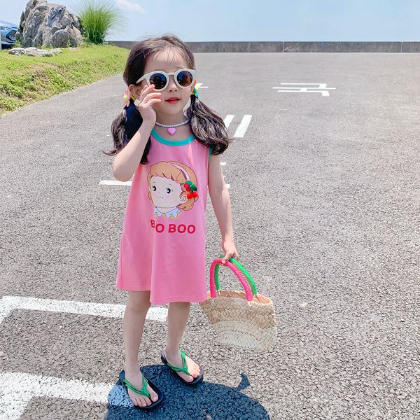 Đầm Sát Nách In Họa Tiết Hoạt Hình Đáng Yêu Thời Trang Hè 2023 Cho Bé Gái