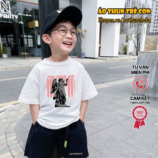 Quần Áo Trẻ Em Áo Thun Ngắn Tay Tượng Nữ Thần Phong Cách Châu Âu Cá Tính Cho Bé 100% Cotton