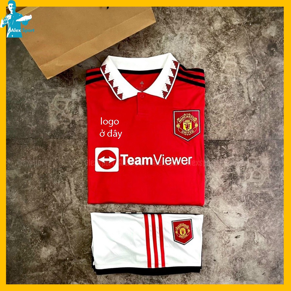 LOGO THÊU Bộ Quần Áo CLB Manchester United màu đỏ sân nhà 22-23 bản đẹp - Alex Sport