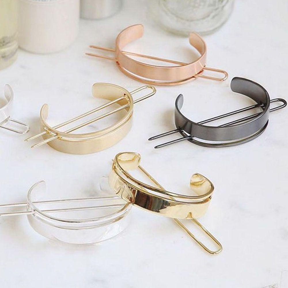IVORY Kẹp Tóc Tròn Bằng Hợp Kim Thiết Kế Tối Giản Giá Đỡ